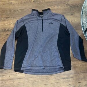 The North Face Gray and Black Quarter-Zip Pullover